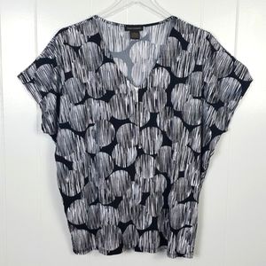 Susan Lawrence Wmns L Pattern of Black & White Blouse